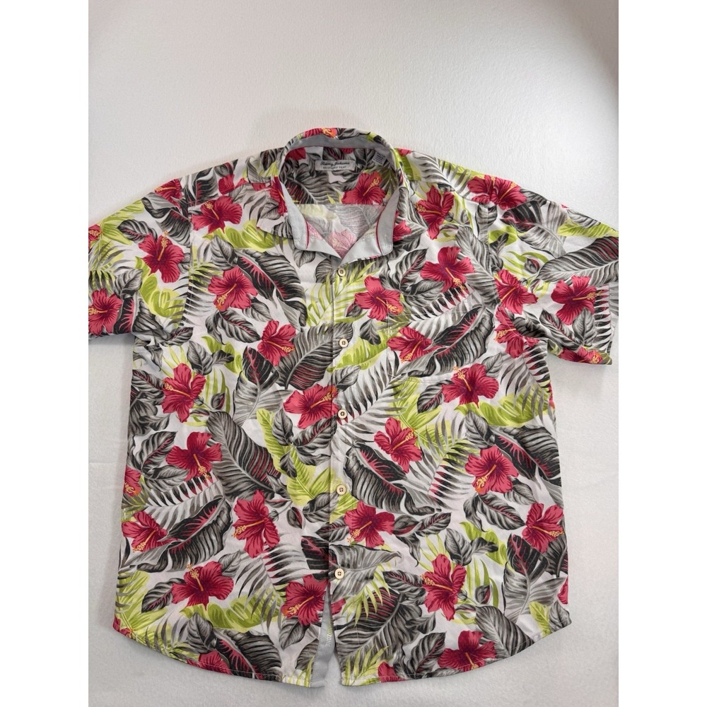 Tommy Bahama The Coconut Point Mens Floral Aloha Shirt XL Modal Blend Hawaiian